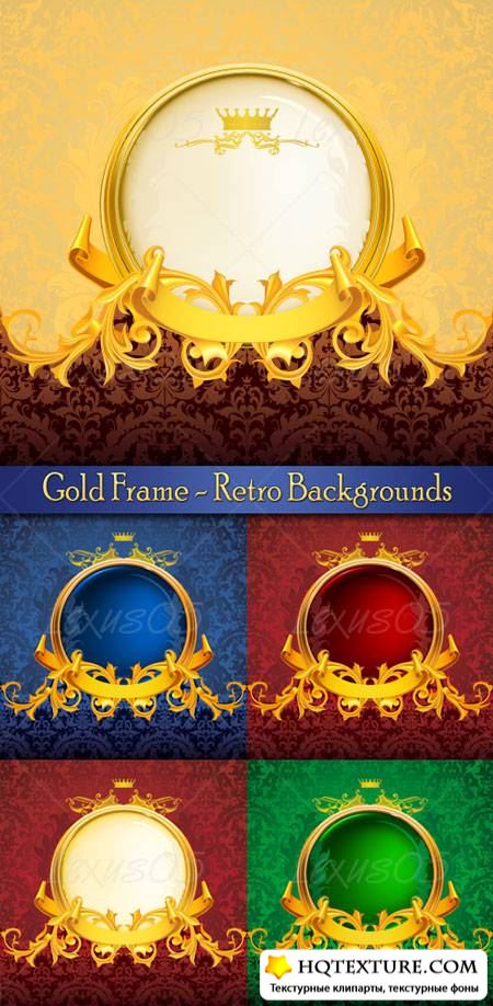 Retro Backgrounds with Gold Frame