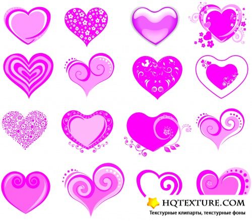 Hearts Seamless Patterns Vector 2