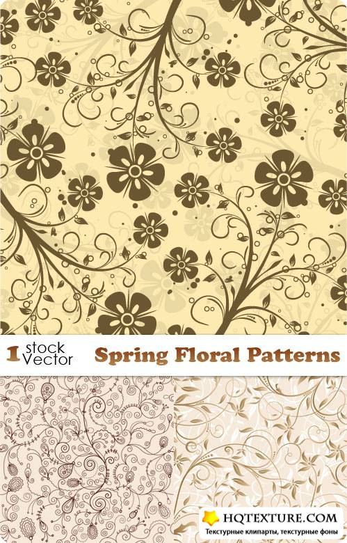 Spring Floral Patterns Vector