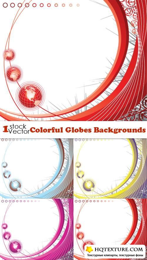Colorful Globes Backgrounds Vector