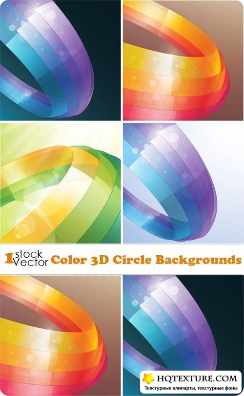 Color 3D Circle Backgrounds Vector