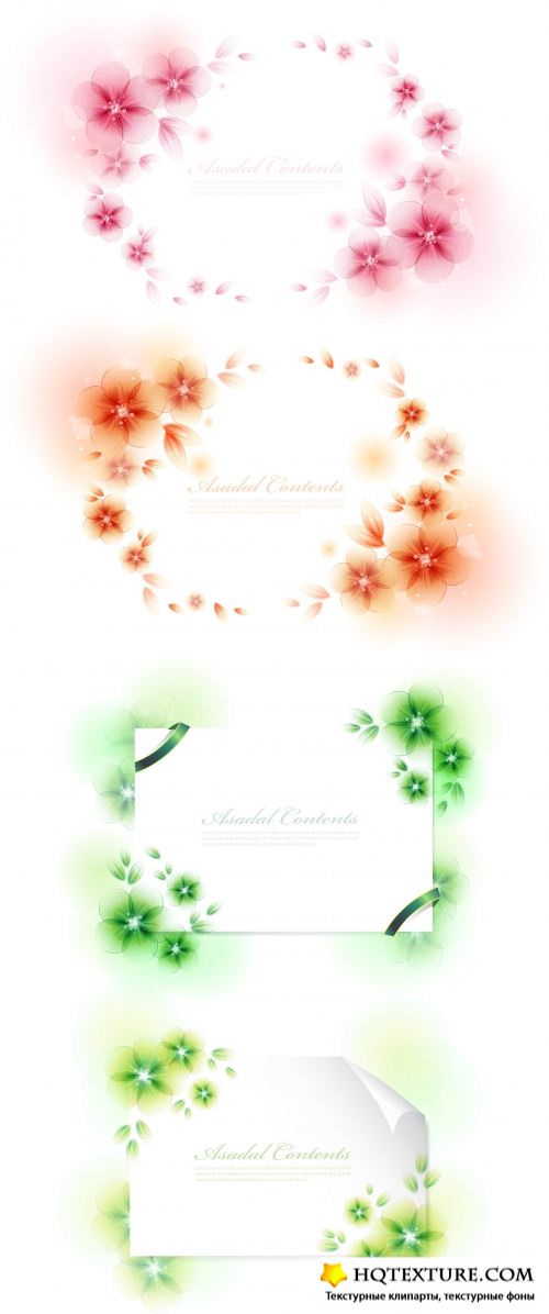 Beautiful Vector Floral Frames - Ai