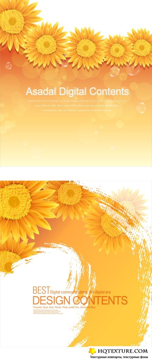 Sunflowers vector backgrounds