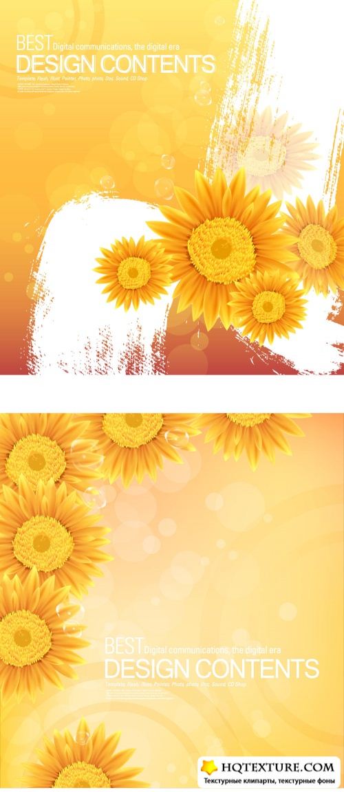 Sunflowers vector backgrounds