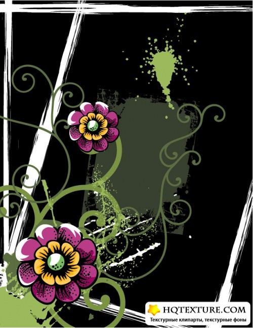   - Abstract Floral Grunge Backgrounds