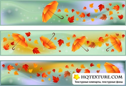 Autumn Leaves Banners Vector