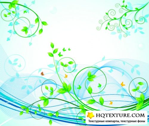 Stock vector: Floral abstract background