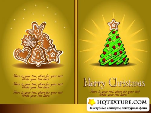 Stock: Christmas gold Background Vector Illustration