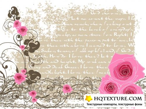 Stock: Romantic floral card with vintage flowers
