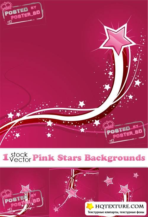 Pink Stars Backgrounds Vector
