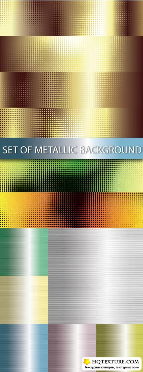 Vector set of metallic background