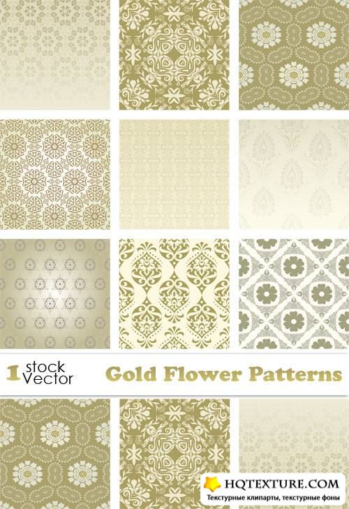 Gold Flower Patterns Vector