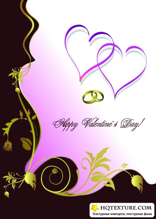 Stock: Greeting floral valentine`s day