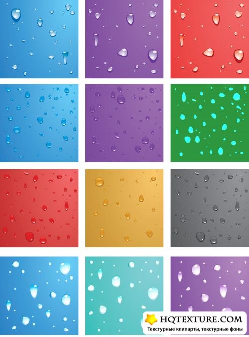 Water Drops Patterns Vector