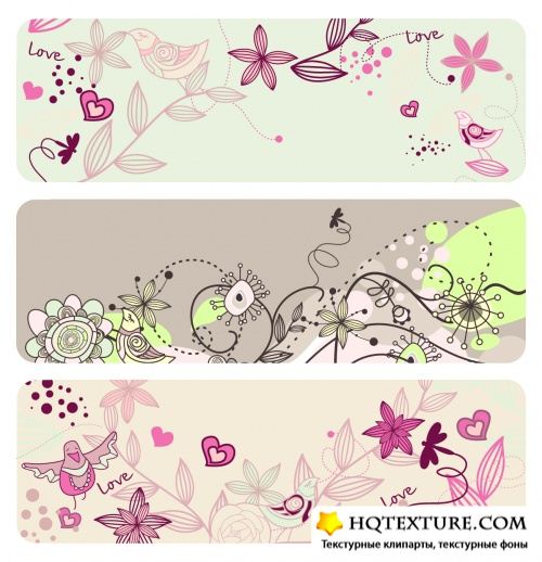 Cute floral banners