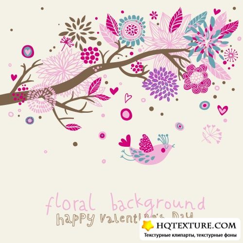 Floral Greeting Cards with Birds