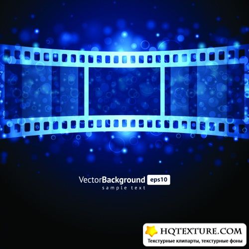 Filmstrip Blue Backgrounds Vector 