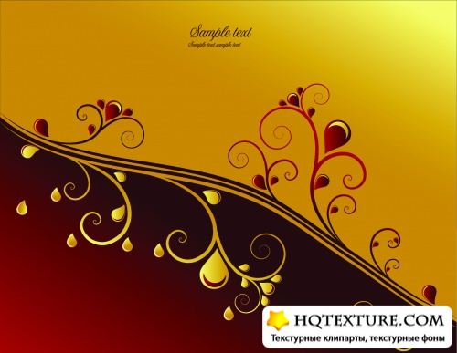 Red and Gold Ornamental Background - Stock Vectors