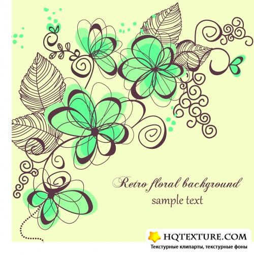 Stock Vector - Retro Floral Backgrounds