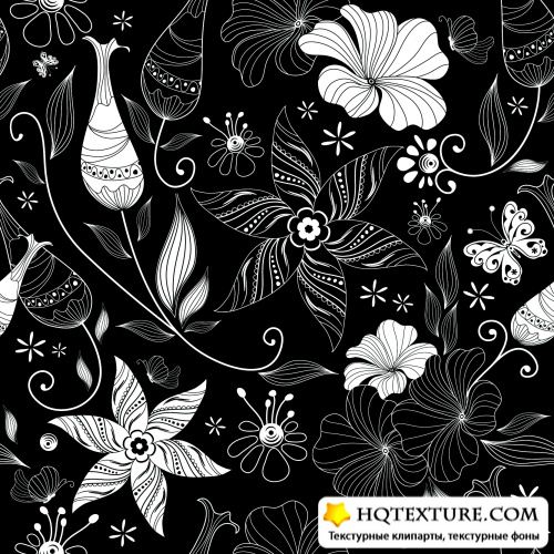 Black Floral Patterns Vector |   