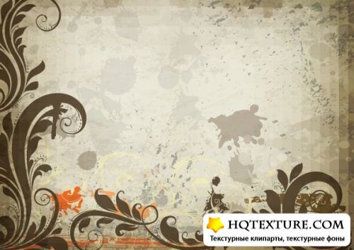 Stock Vector - Retro Floral with Grunge