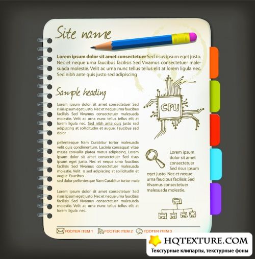 Website Templates Notepad Style Vector