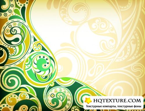 Floral Curves Backgrounds Vector