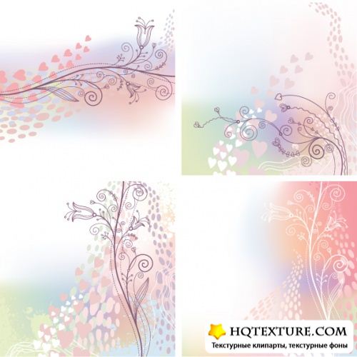Stock Vector - Set of Floral Backgrounds