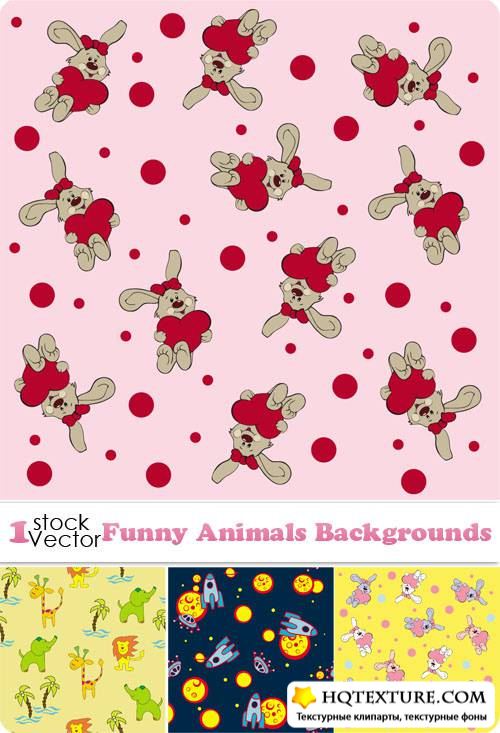 Funny Animals Backgrounds Vector