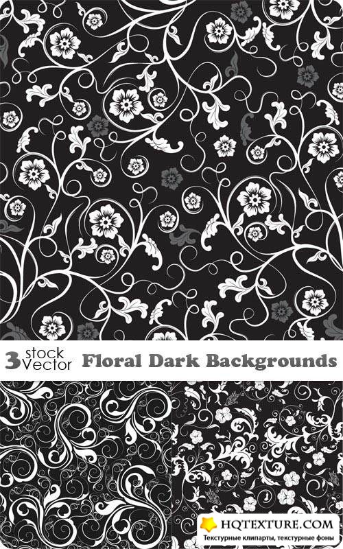 Floral Dark Backgrounds Vector