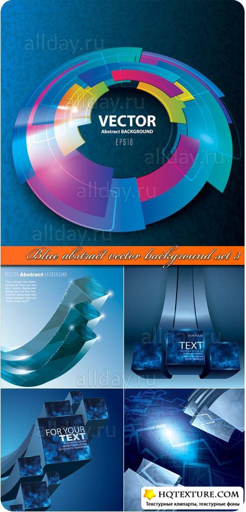 Blue abstract vector background set 3