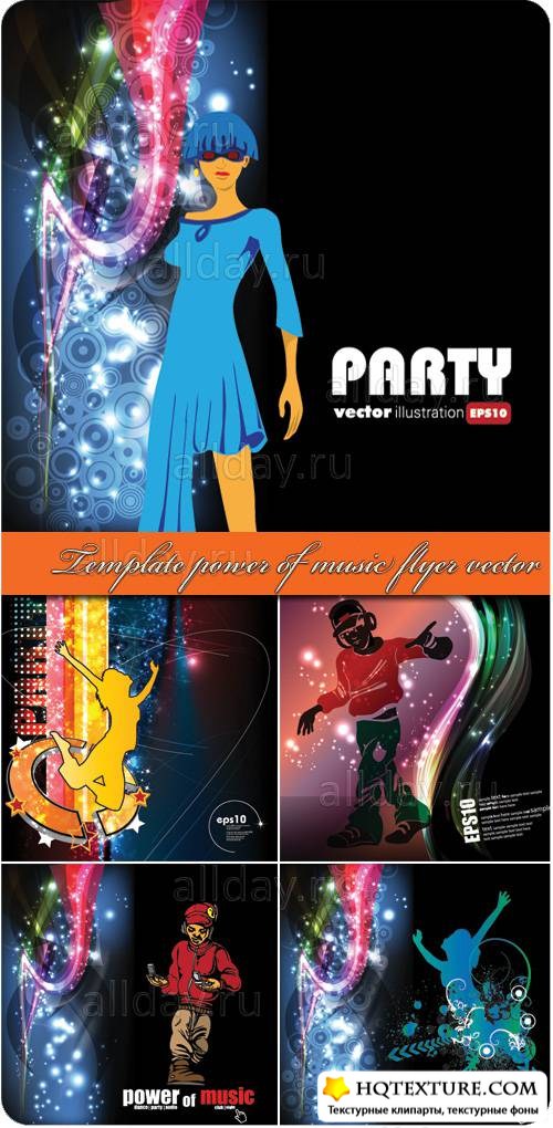 Template power of music flyer vector