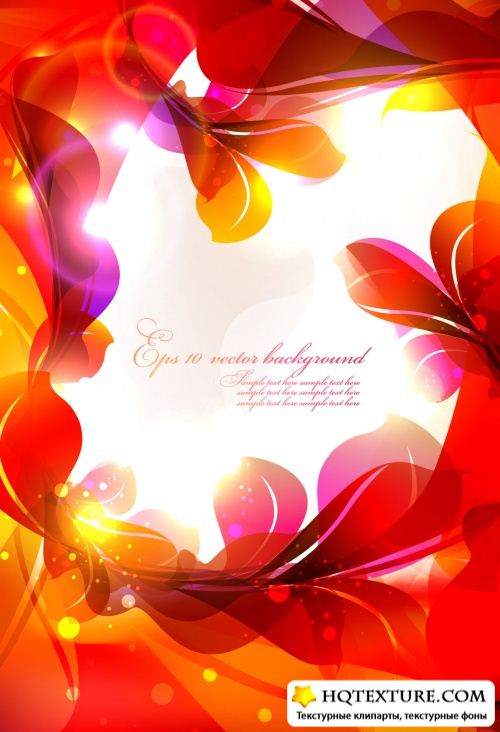 Abstract Flowers Backgrounds Vector