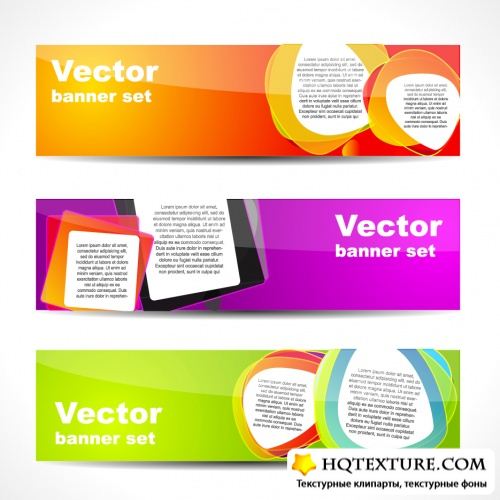 Banner abstract colored shapes