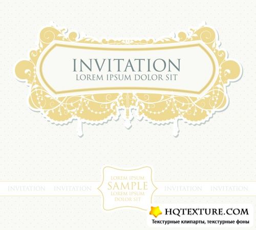 Pastel Vintage Invitations Vector