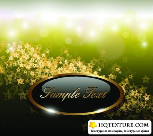Golden Backgrounds with Stars Vector