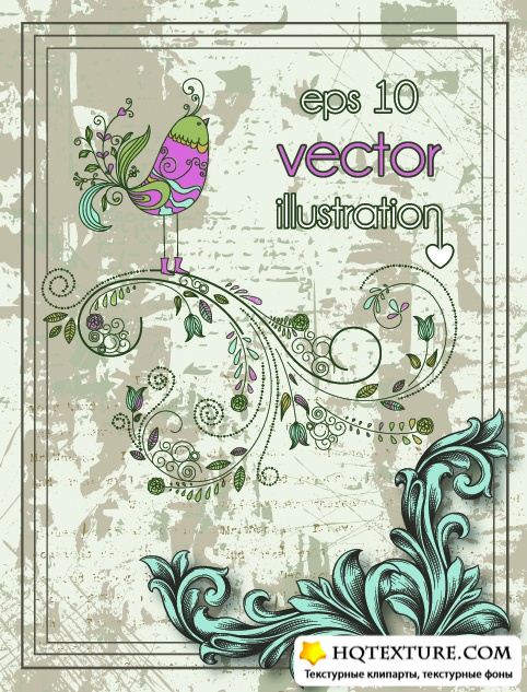 Stock Vector - Vintage Floral Backgrounds 3