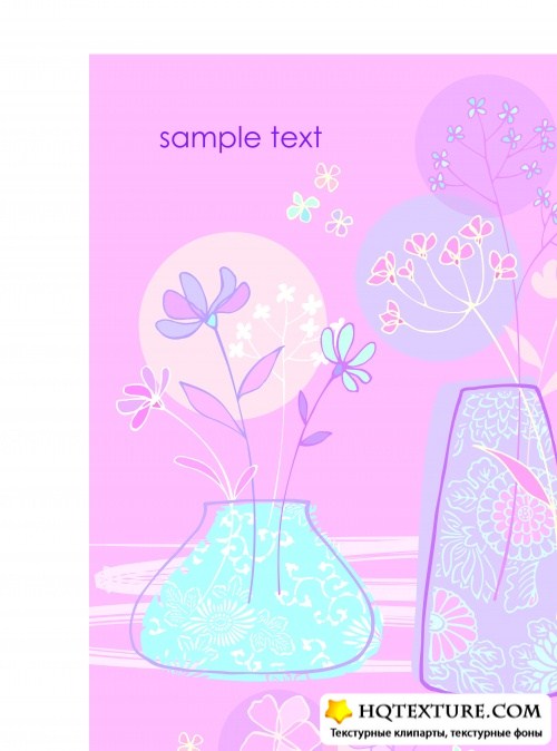     | Delicate flowers vector backgrounds 