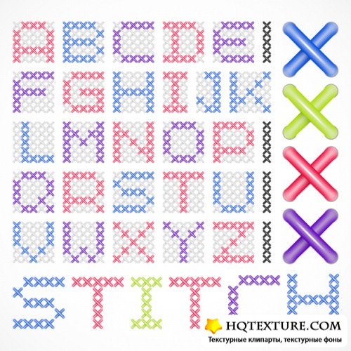 Stock Vector - Cross Stitches Template