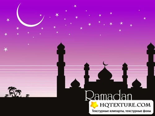 Stock Vector: Background with mosque |    