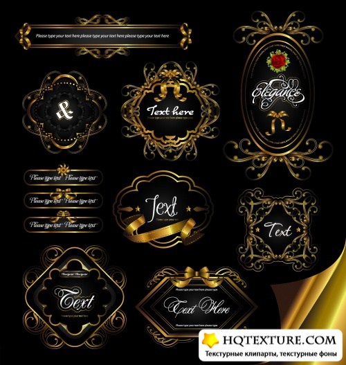 Elegant Golden Labels Vector