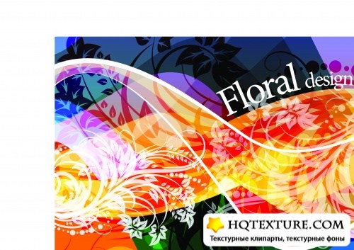 Floral abstract design vector 3