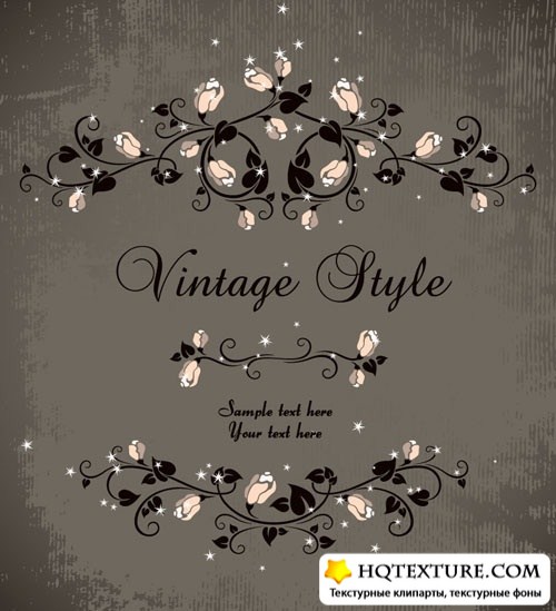 Stock Vector: Vintage background with flowers |    