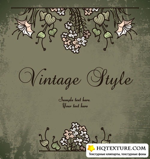 Stock Vector: Vintage background with flowers |    