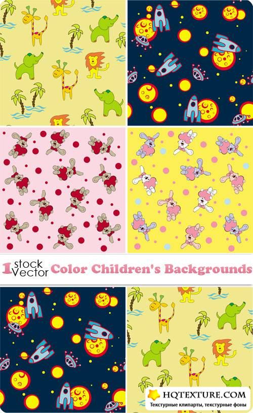 Color Children's Backgrounds Vector 