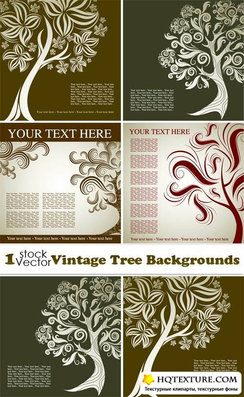 Vintage Tree Backgrounds Vector