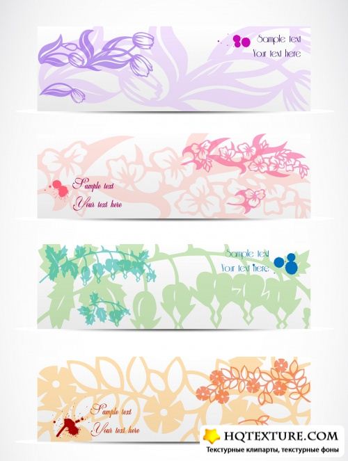 Colorful flower banners