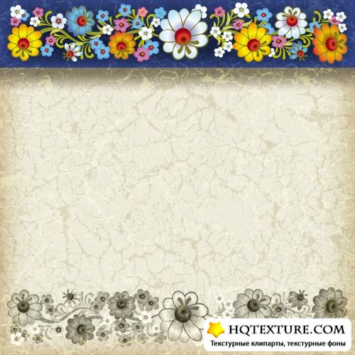 Grunge Backgrounds with Ornament Vector
