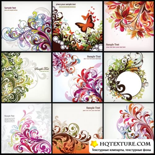 Stock Vector - Floral Background Collection