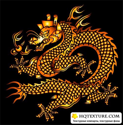 Gold Vector Dragons Backgrounds